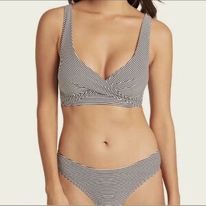 Nip Tuck sz 12 cross front sorrento blk ivory women's 2 Piece Bikini